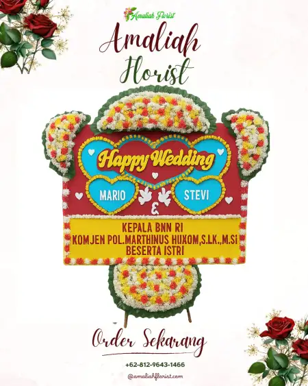 Papan Bunga Pernikahan Suco